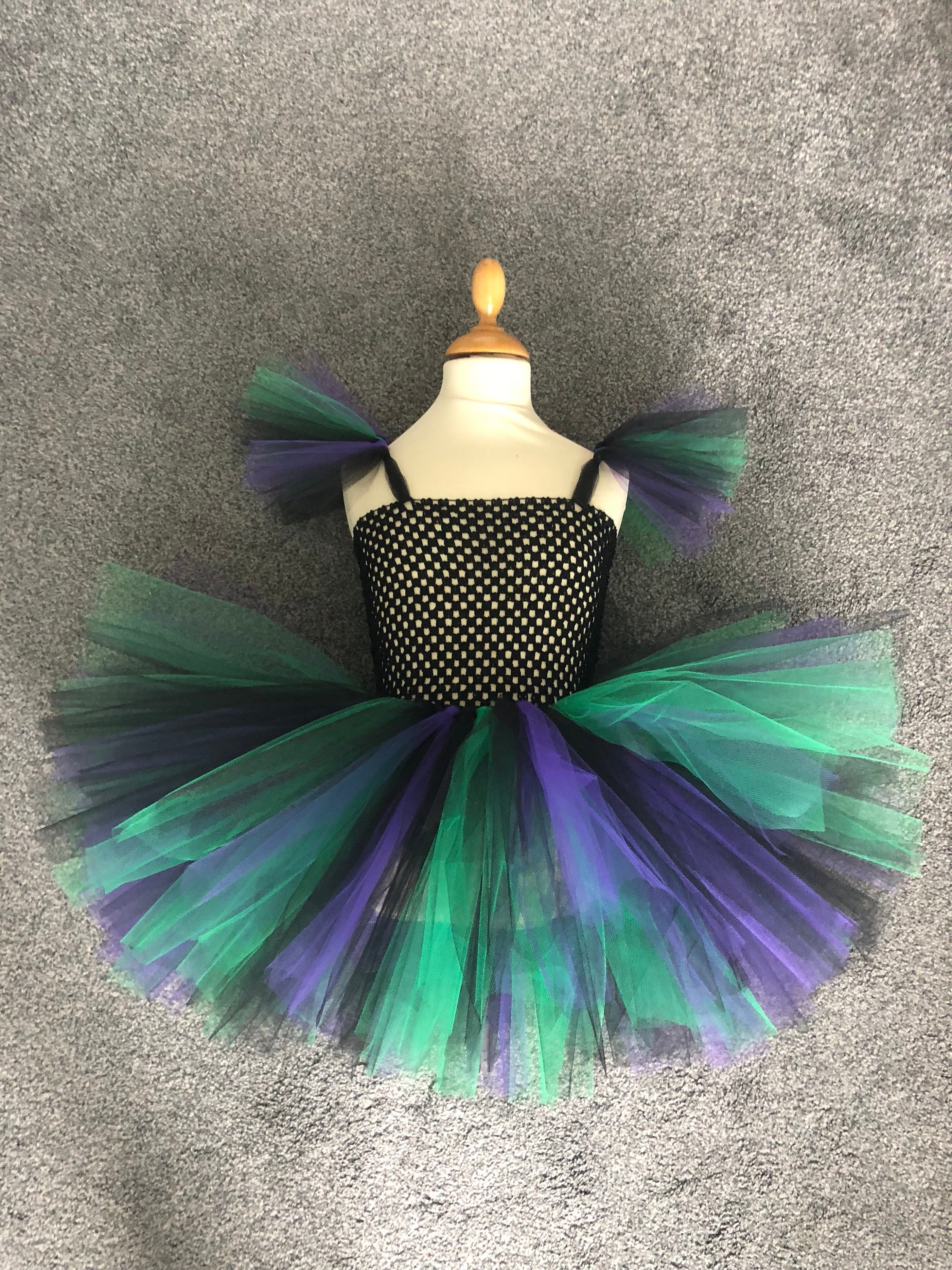 purple and green witch dress Girls Neon Witch Tutu Costume Dress with Hat Black / 6Y