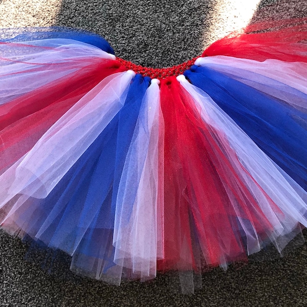 Tutú de coronación de reyes, falda Union Jack, Eurovisión, tutú del 4 de julio, falda tutú roja, blanca y azul, tutú del día VE, tutú real