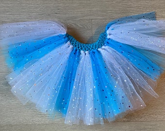 Glitter White and Turquoise Tutu Skirt, Froze Tutu, Ice princess Tutu