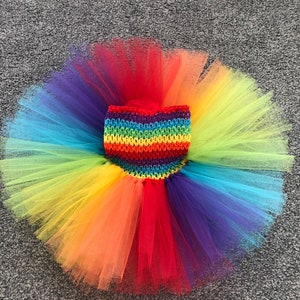 Rainbow tutu dress, striped rainbow dress