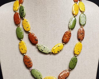 Conjunto de collar y pulsera de cuentas de colores, cuentas de 30 mm