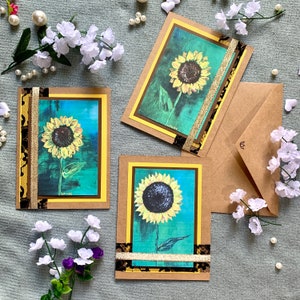 Cartes - Tournesol - vierges - lot de 3