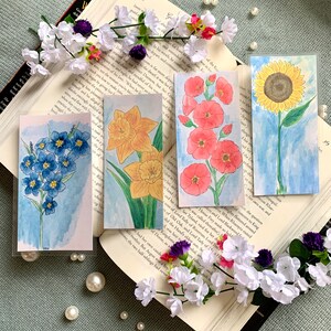 Bookmark - Flowers - Water color prints