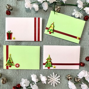 Enveloppes pour cartes-cadeaux - vertes et blanches pour Noël