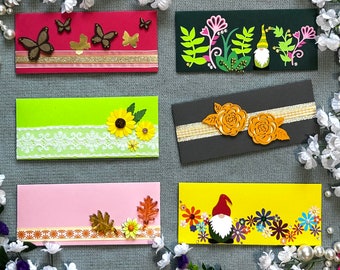 Envelopes for cash/cheques - floral - lined