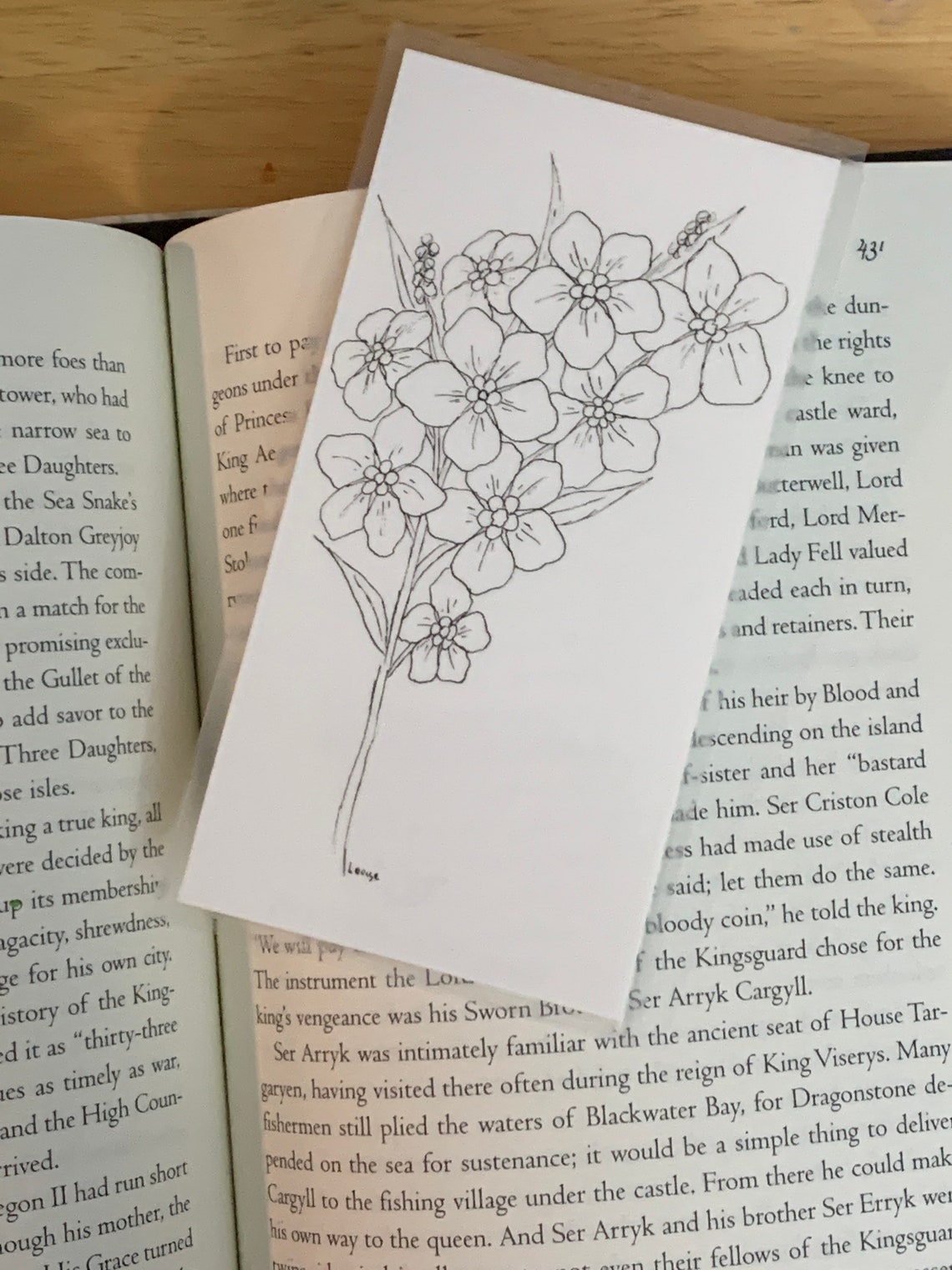 Bookmark Flower Black and white | Etsy