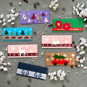 Enveloppes-cadeaux pour de l'argent/chèques - Noël - avec lignes
