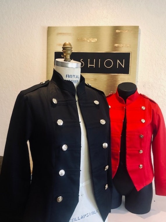 Black Military-style Jacket - Etsy Black Military-style Jacket - Etsy