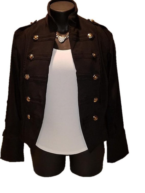 Black Military-style Jacket - Etsy Black Military-style Jacket - Etsy
