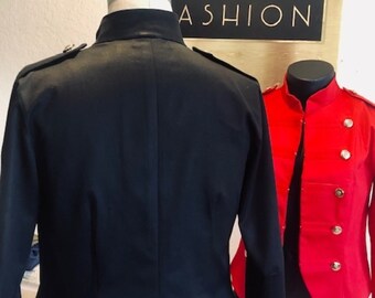 Black Military-style Jacket - Etsy Black Military-style Jacket - Etsy
