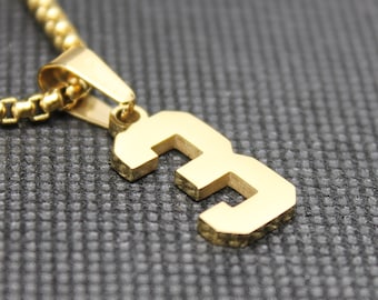 Number 3 Necklace - Etsy