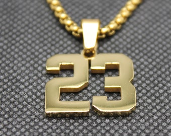 Number 23 Pendant Digit Twenty Three Charm Small Sterling Silver 