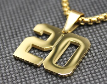 Gold Number 20 Charm Gold Sports 