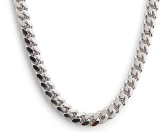 Cuban Link Chain Silver Curb Chain Solid 925 Silver Necklace