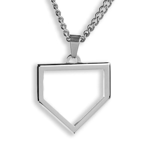 Home Plate Pendant and Chain Baseball Jewelry