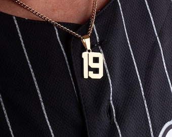 FlowX Jewelry Gold Number Necklace, Sports Number Chain, Jersey Number Pendant