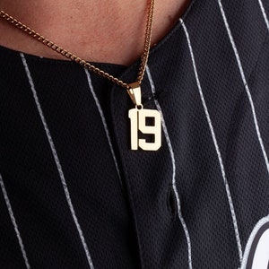 FlowX Jewelry Gold Number Necklace, Sports Number Chain, Jersey Number Pendant
