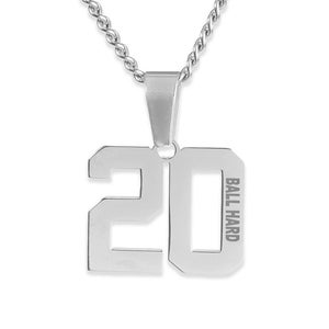 Custom Number Necklace Varsity Number Pendant with Chain for Baseball, Softball, Football and All Sports