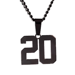 Baseball Number Necklace Black Number Pendant, Sports Chains, Necklace For Boys, Jersey Number Chain