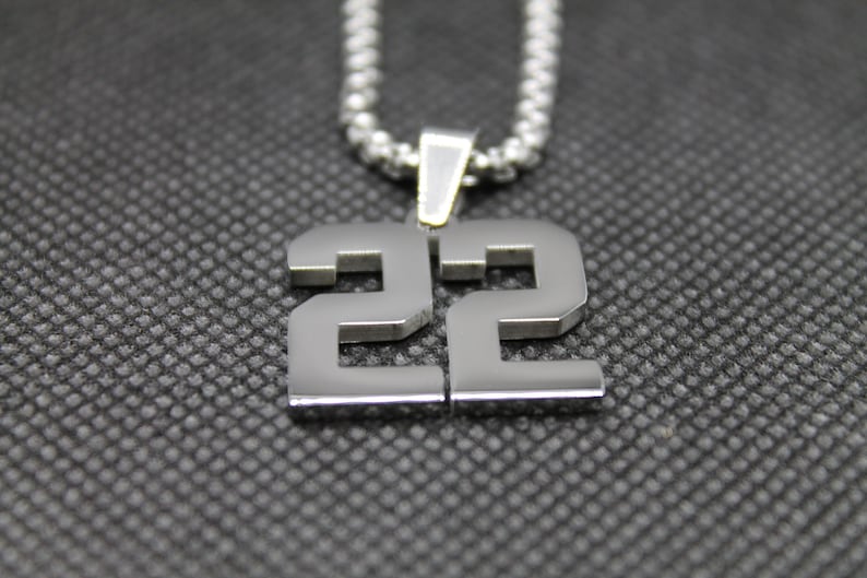 Number 22 Jersey Pendant - Stainless Steel - Pendant Charm - Athletes ...