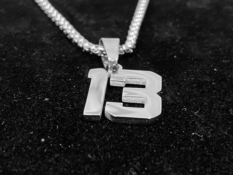 Number 19 Stainless Steel Pendant and Chain Sports Number Etsy