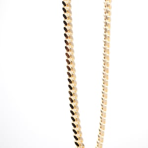 Gold Cuban Link Chain 18k Plated Curb Chain Solid Mens Jewelry Necklace