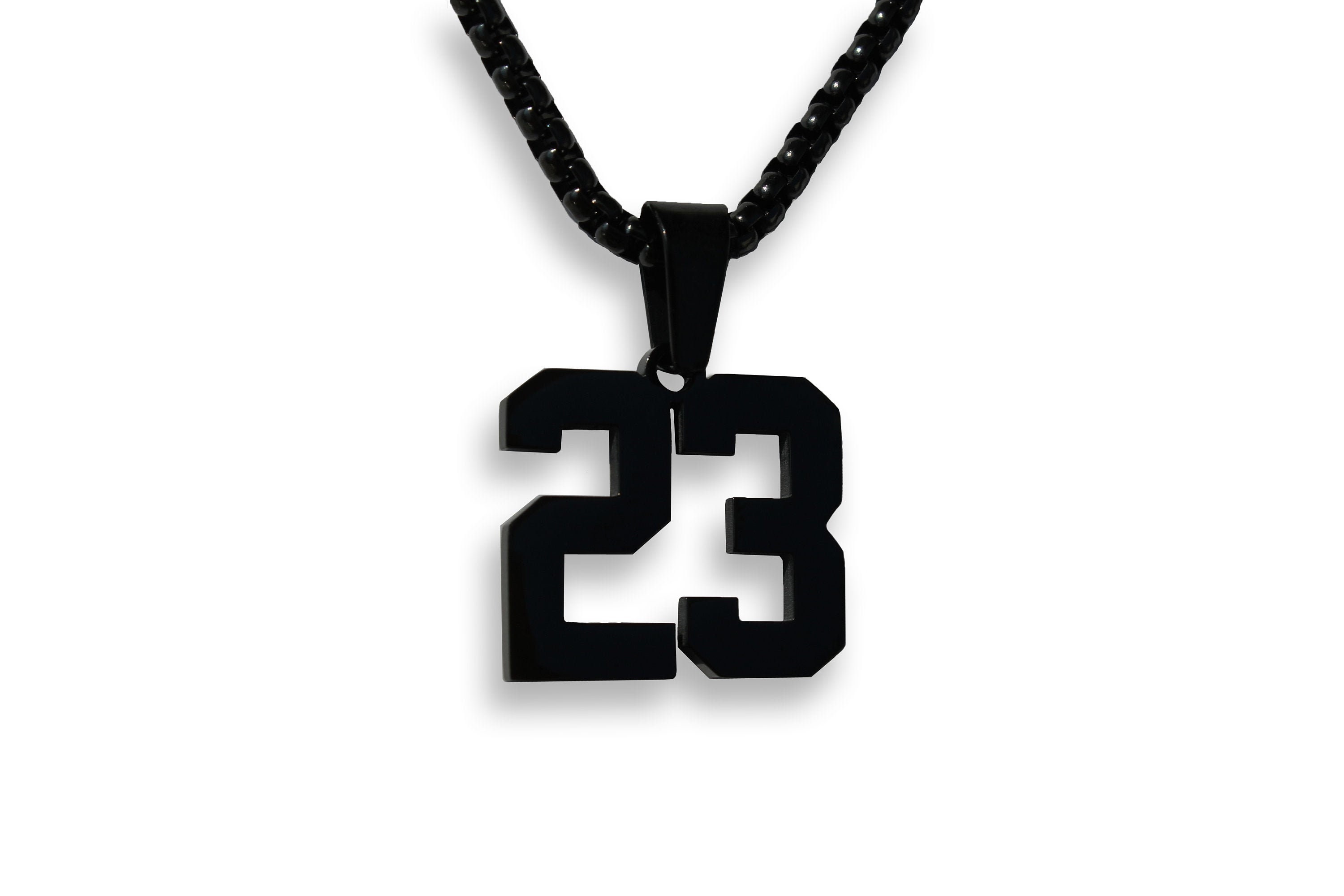 Number Necklace Black Number Pendant 