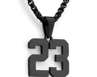 Baseball Number Necklace Black Number Pendant, Sports Chains, Necklace For Boys, Jersey Number Chain