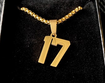 Number 2 Gold Pendant Number Chain 