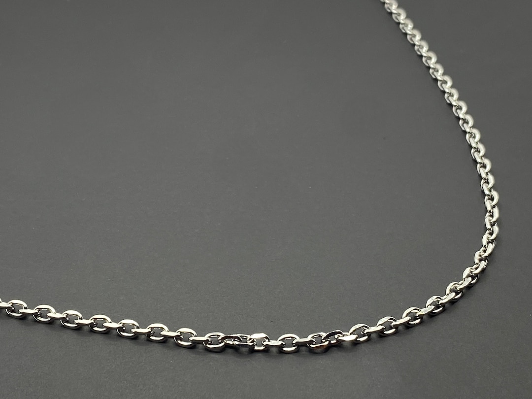 Cable Link Chain 3MM Stainless Steel Cable Necklace With Diamond Cuts