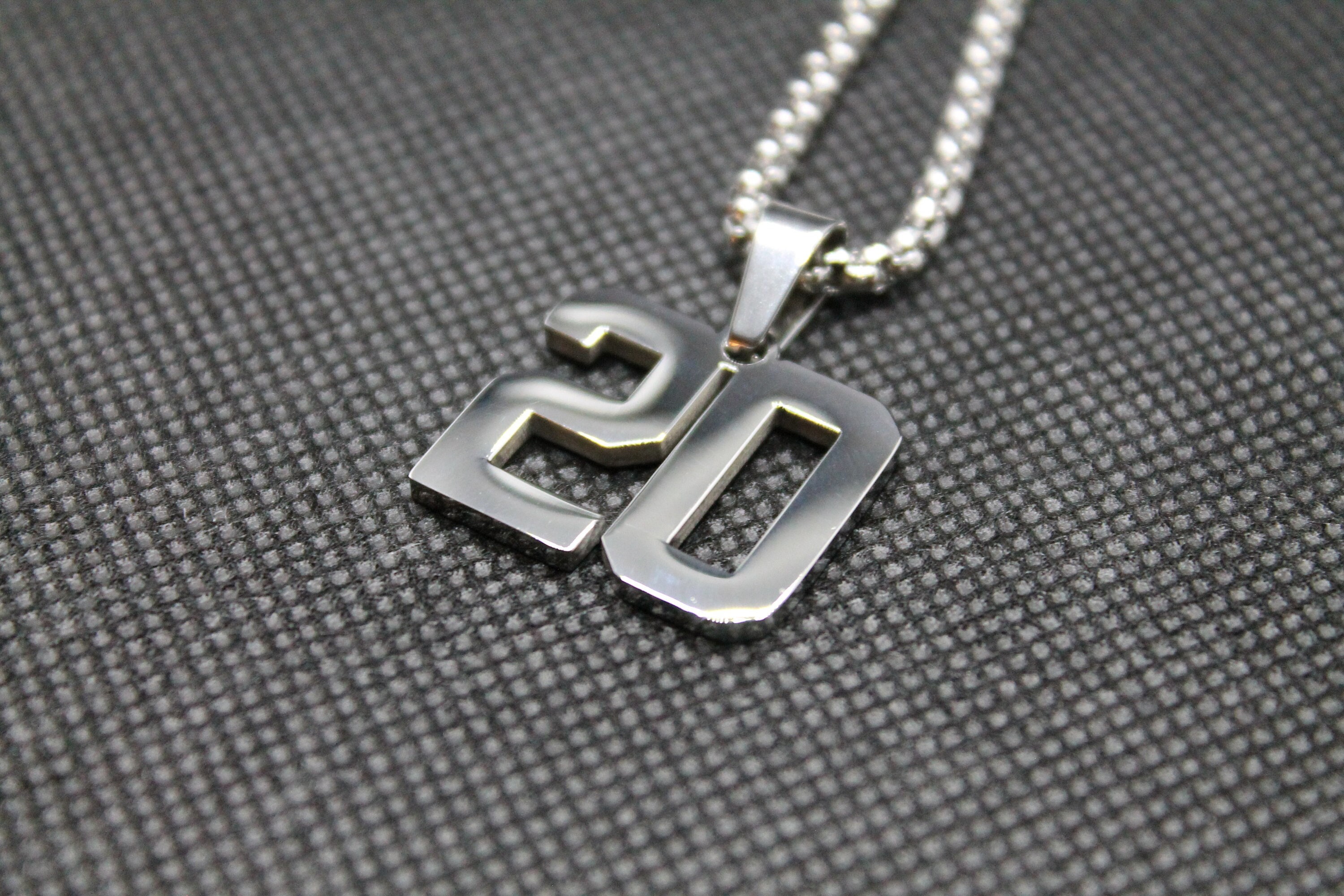 Custom Football Crystal Silver Necklace Jewelry Jersey Numbers 50-99 Available 