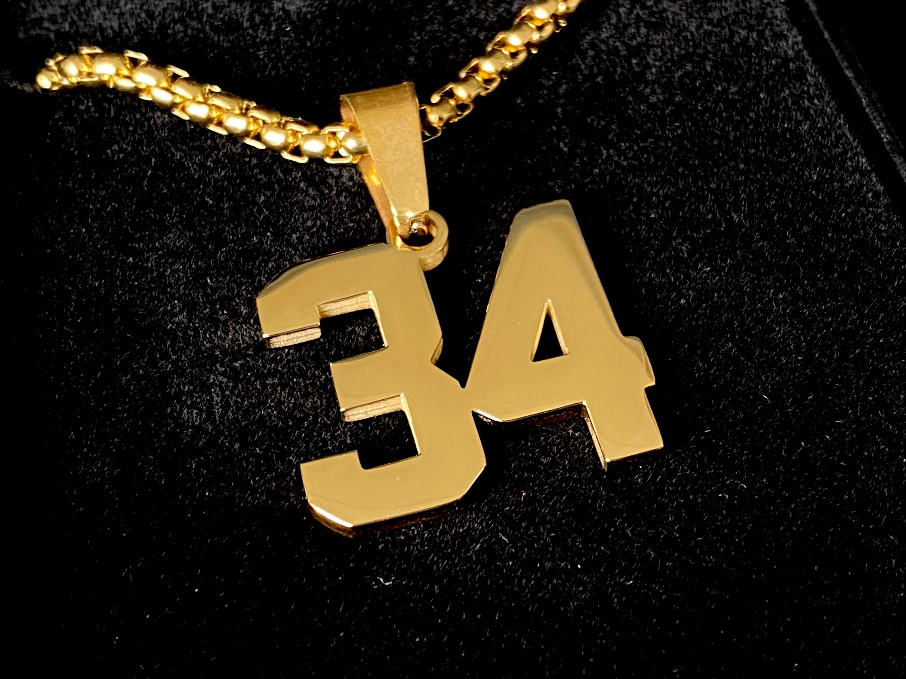 Number 2 Gold Pendant Number Chain 