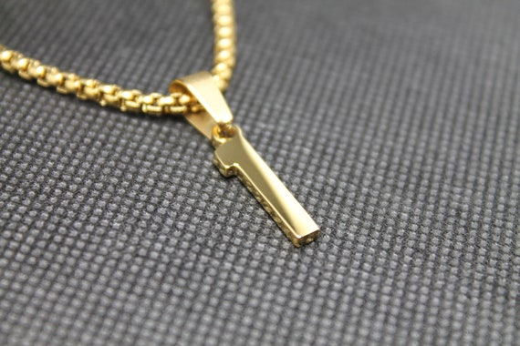 Gold Necklace Chain Pendant Engraving 