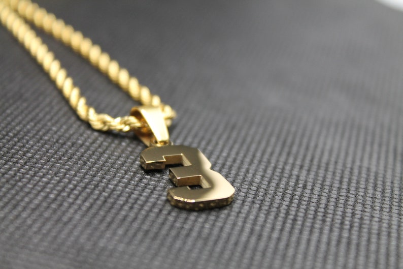 Number Pendant Gold Number Necklace Baseball Jewelry Etsy