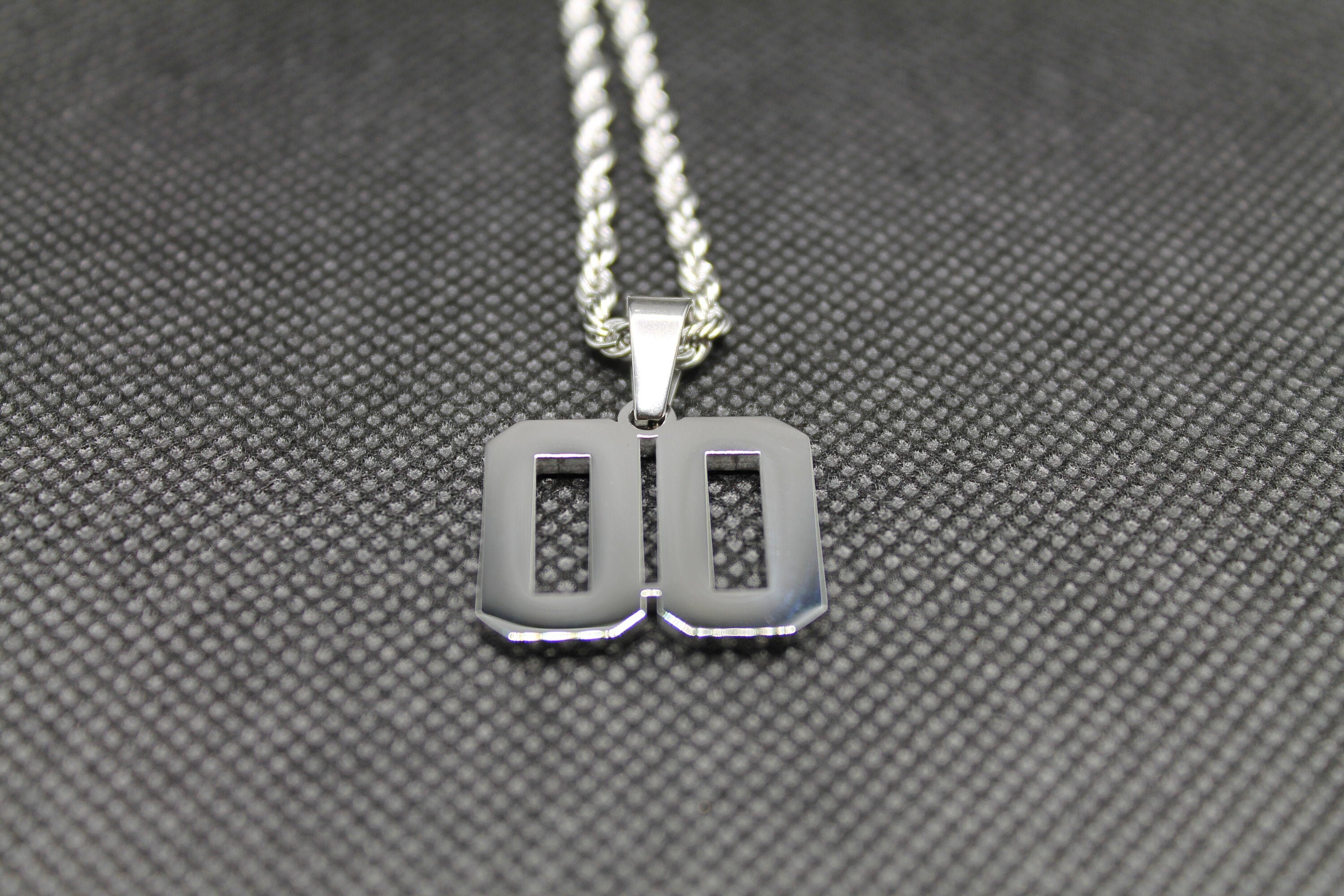 Number 00 Stainless Steel Pendant and Chain Sports Number Etsy