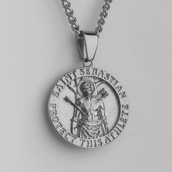 thumbnail image 2 of Solid 925 Sterling Silver 10mm St. Christopher Pendant – Made In Italy (No Chain) 2 of 5