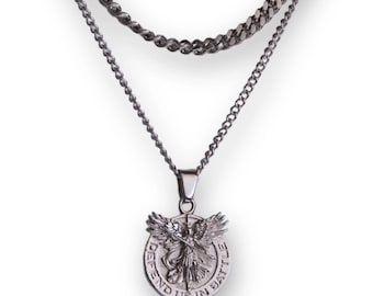 St Michael Pendant Set - Stainless Steel Jewelry