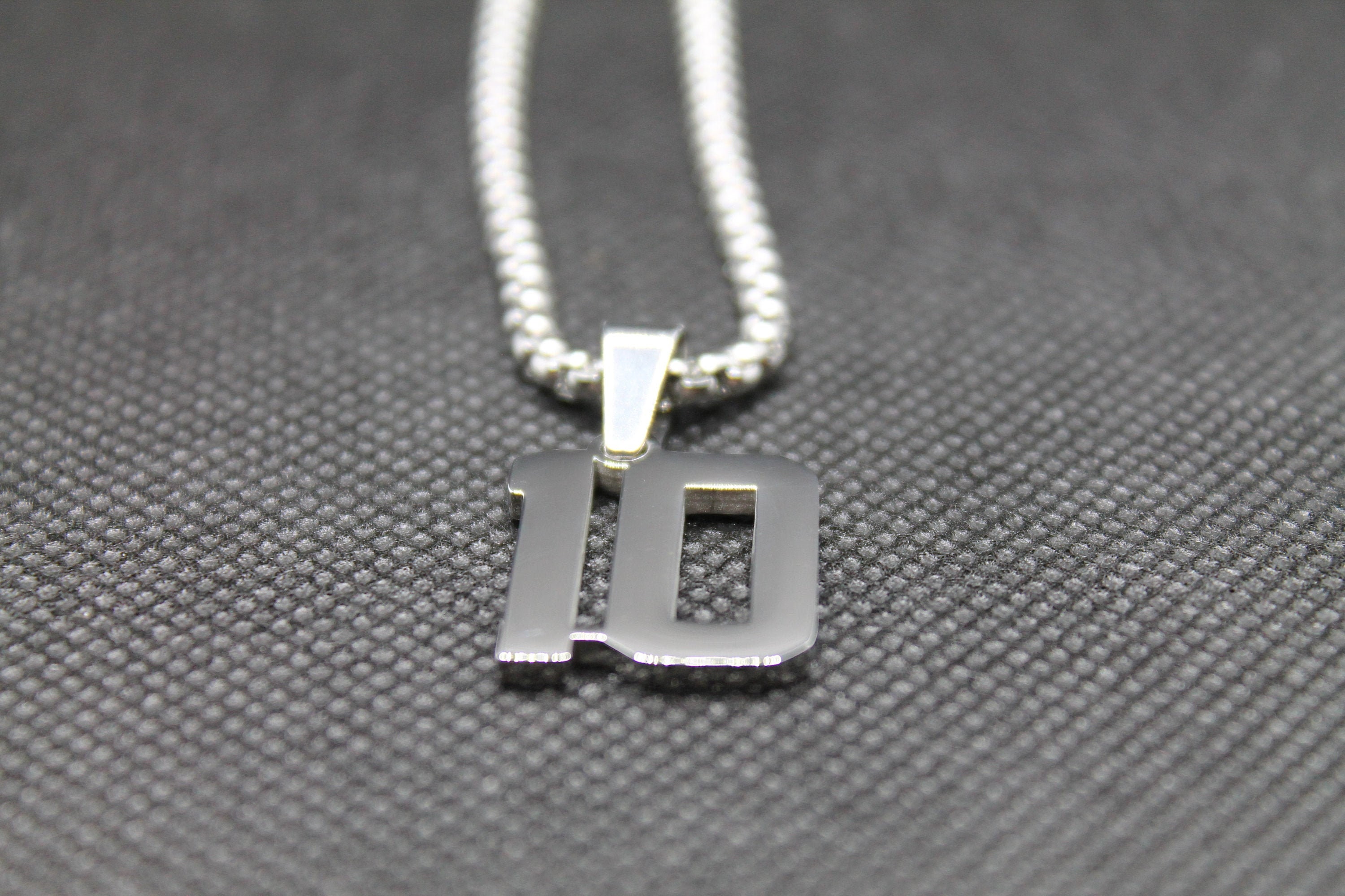 Number 10 Stainless Steel Pendant and Chain Etsy