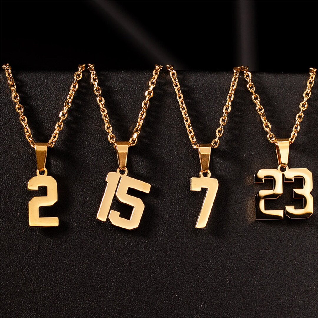 Flowx Jewelry Gold Number Necklace Sports Number Chain Etsy UK