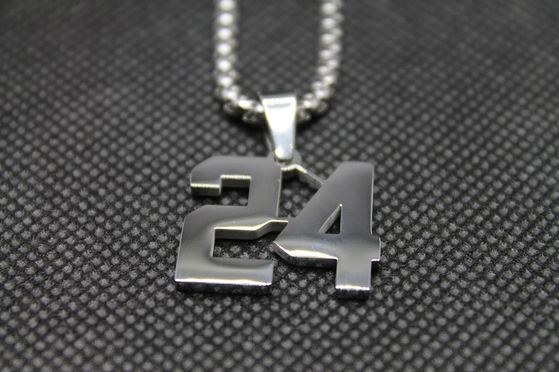 24 Number Pendant Sports Number Necklace Etsy