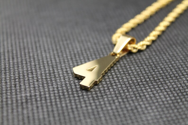 Number 4 Gold Pendant Number Chain Stainless Steel | Etsy