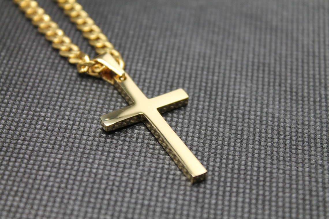 Collier croix en acier inoxydable Pendentif Mens Cross Collier Etsy