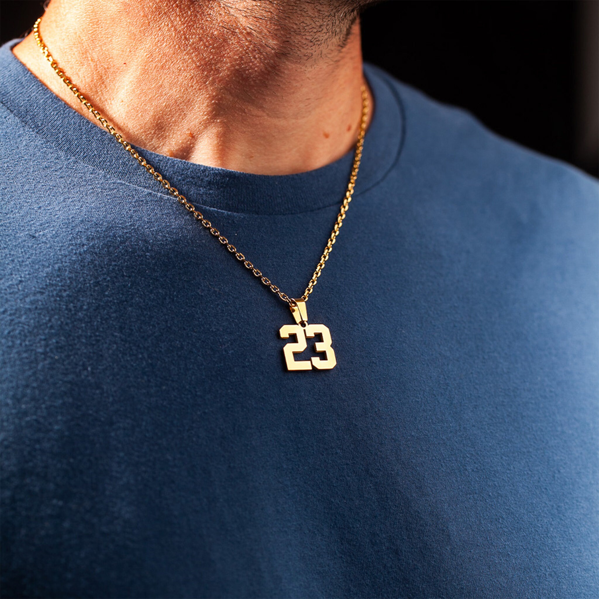 Flowx Jewelry Gold Number Necklace Sports Number Chain Etsy UK