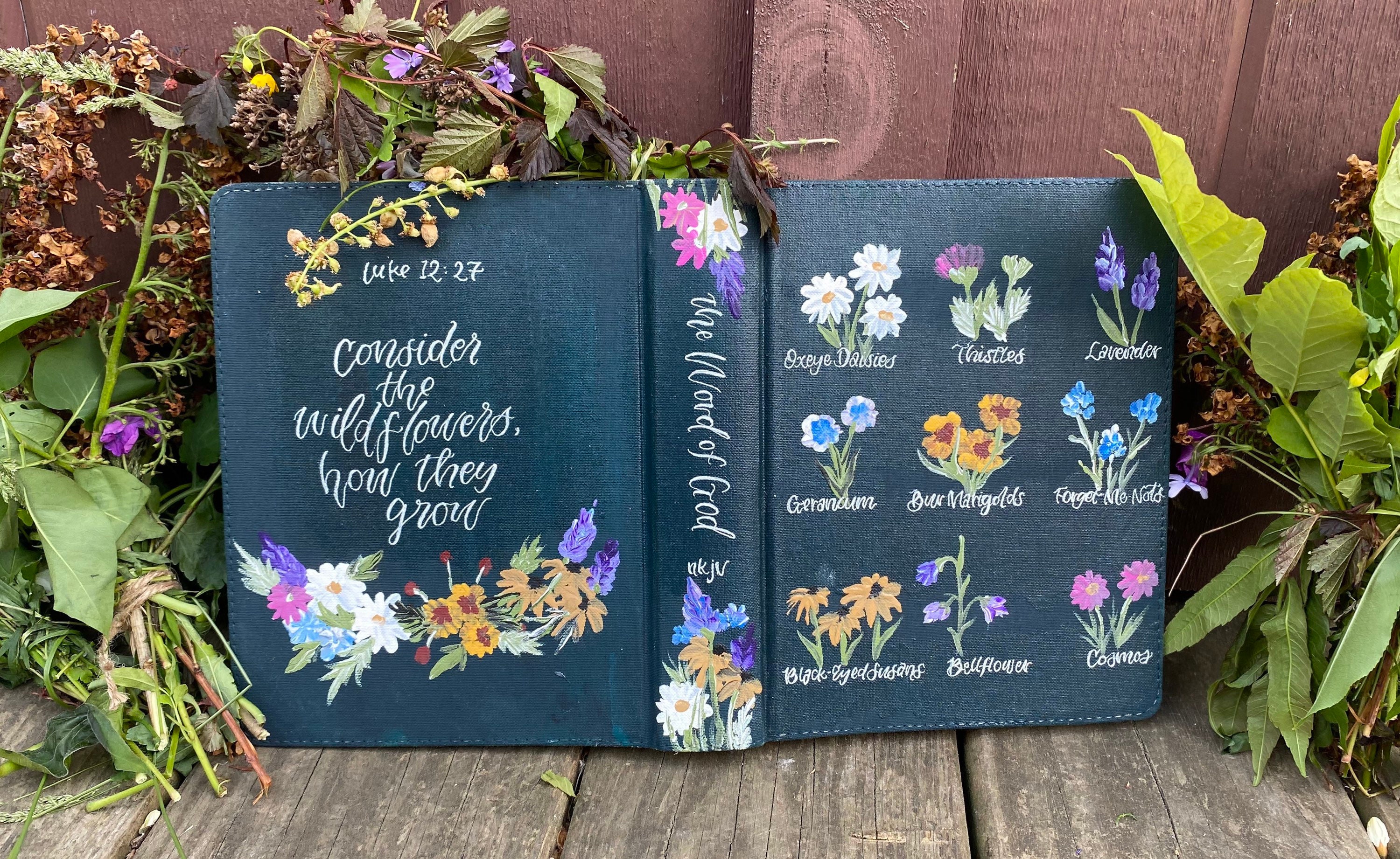 The Peggy Bible Hand Painted Customizable ESV Journaling