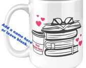 Stack Of Books With Coffee. 15oz White Mug. Enjoy Reading With Your Favorite Hot Beverage. Design On Both Sides . Useful For Pens Pencils