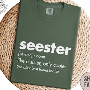 Seester Shirt Funny Sister Gift Best Friend Sister Tee Cute Definition Shirt Gift for Sister Birthday Christmas Matching Top Seester Present