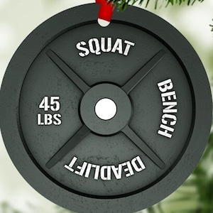 Weight Lifting Christmas Ornament | Workout Christmas Ornament Xmas | Weight Lifting Gift For Trainer or Training Partner