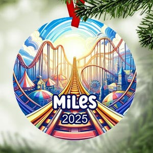 Rollercoaster Ornament 2026 Personalized | Love Coasters First Roller Coaster Ride Christmas Ornament | Xmas Gift Amusement Park Coaster Fan