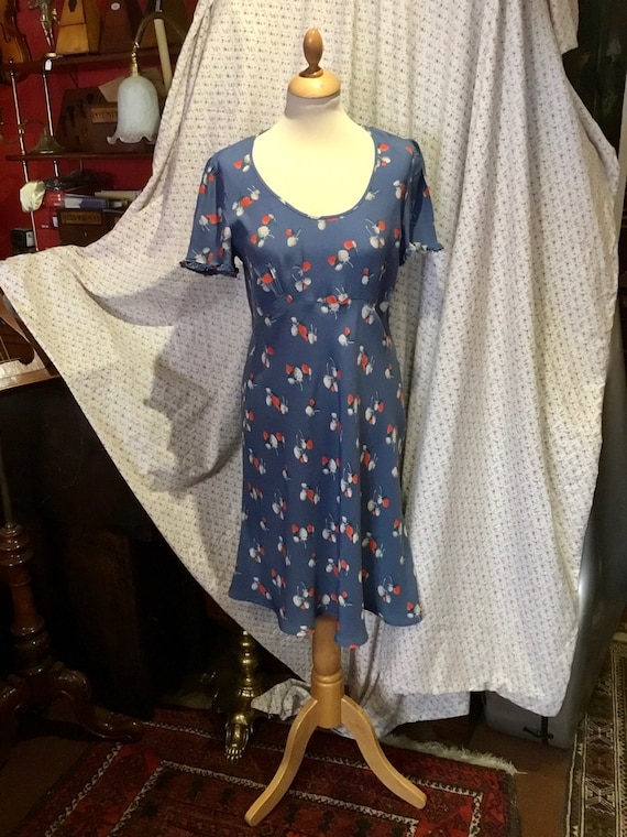 Vintage Cath Kidston strawberry print tea dress