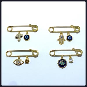 Spiritual Crystal Evil Eye Pins